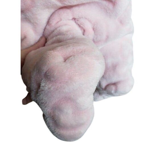 Wonder Nation 3-6M Plush Bunting BodySuit Baby Pink Hooded Footed Suit Ears New - Picture 4 of 6